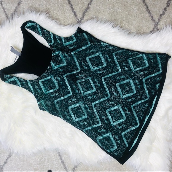 Vanity Mint Green Black Lace Tank Top - Picture 3 of 15
